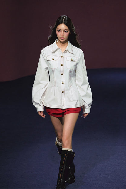 Red Line Collared Pocket Jacket