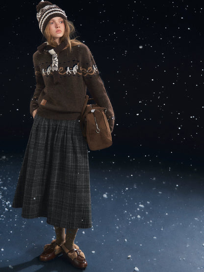 Playful Carousel Jacquard Knit Sweater