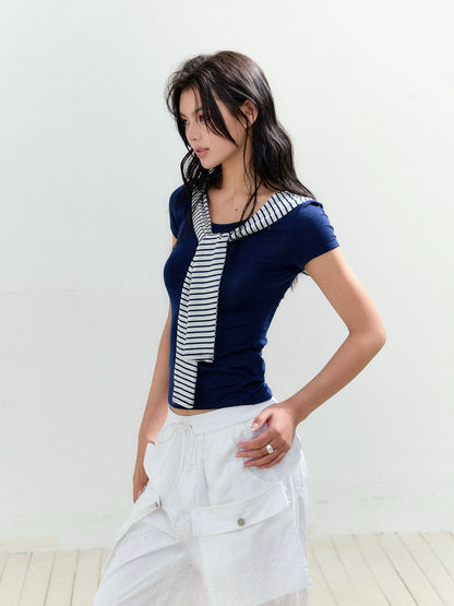 Sailor Collar Waist Tee