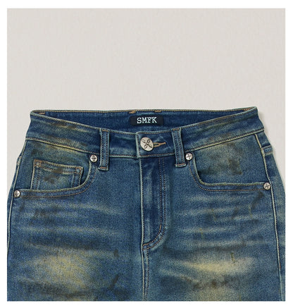 Desert Storm Hand-Painted Flared Jeans