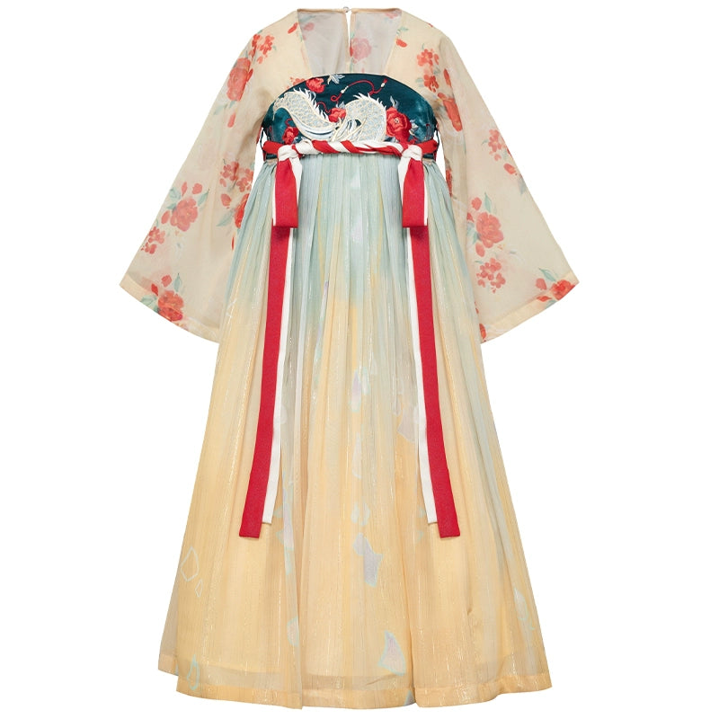 &quot;长命缕·龙女&quot; Modern-style Hanfu Dress for Kids