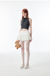 (Final Sale) Knitted ”Rose“ Sleeveless Top - CHINASQUAD