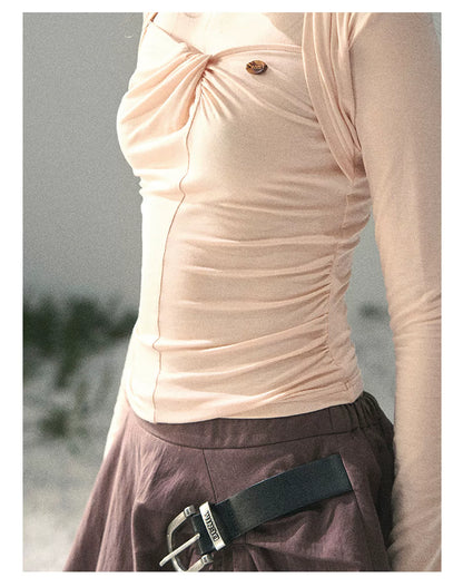 Breeze Layered Cropped Long-Sleeve Tee