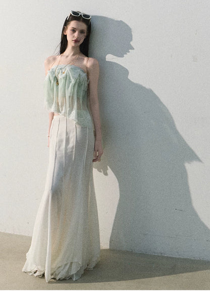 Quiet Fruit Lace Off-Shoulder Bandeau Bustier