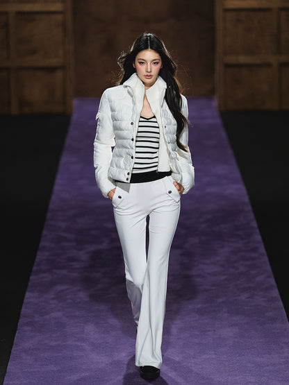 High-Neck Fitted Lightweight Down Jacket