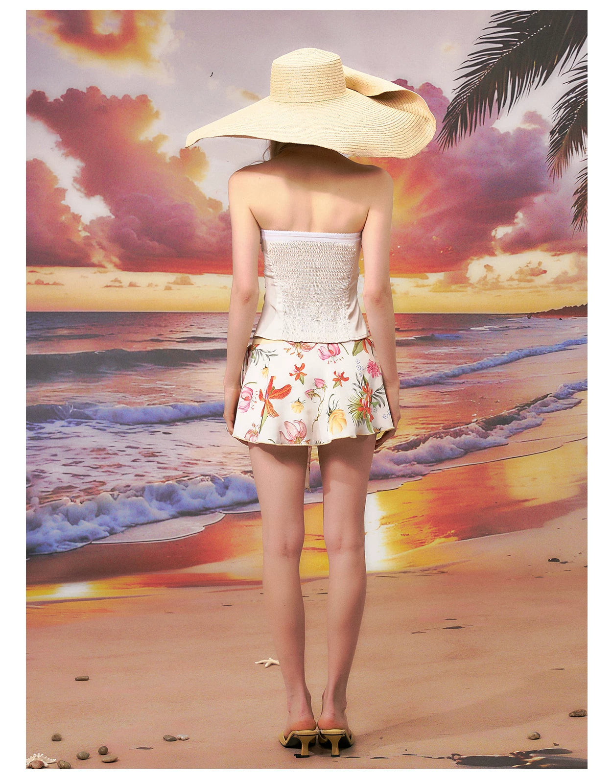 Printed Bandeau Top &amp; Mini Skirt Set