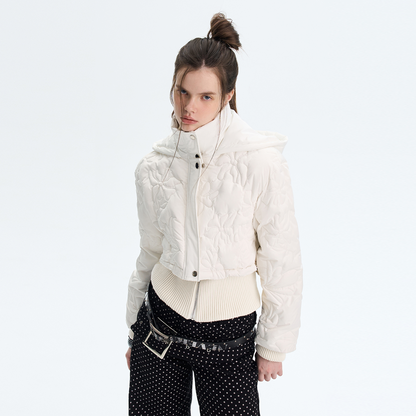 Quilted Embossed Short Down Jacket
