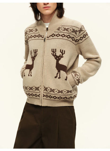 Vintage Fair Isle Wool Knit Cardigan