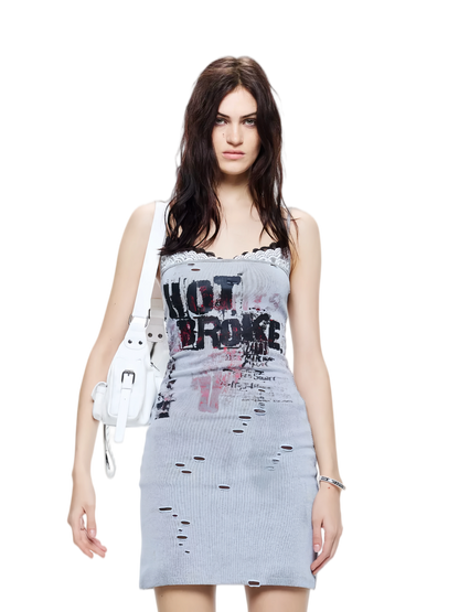 Lace Splicing Sleeveless Dress