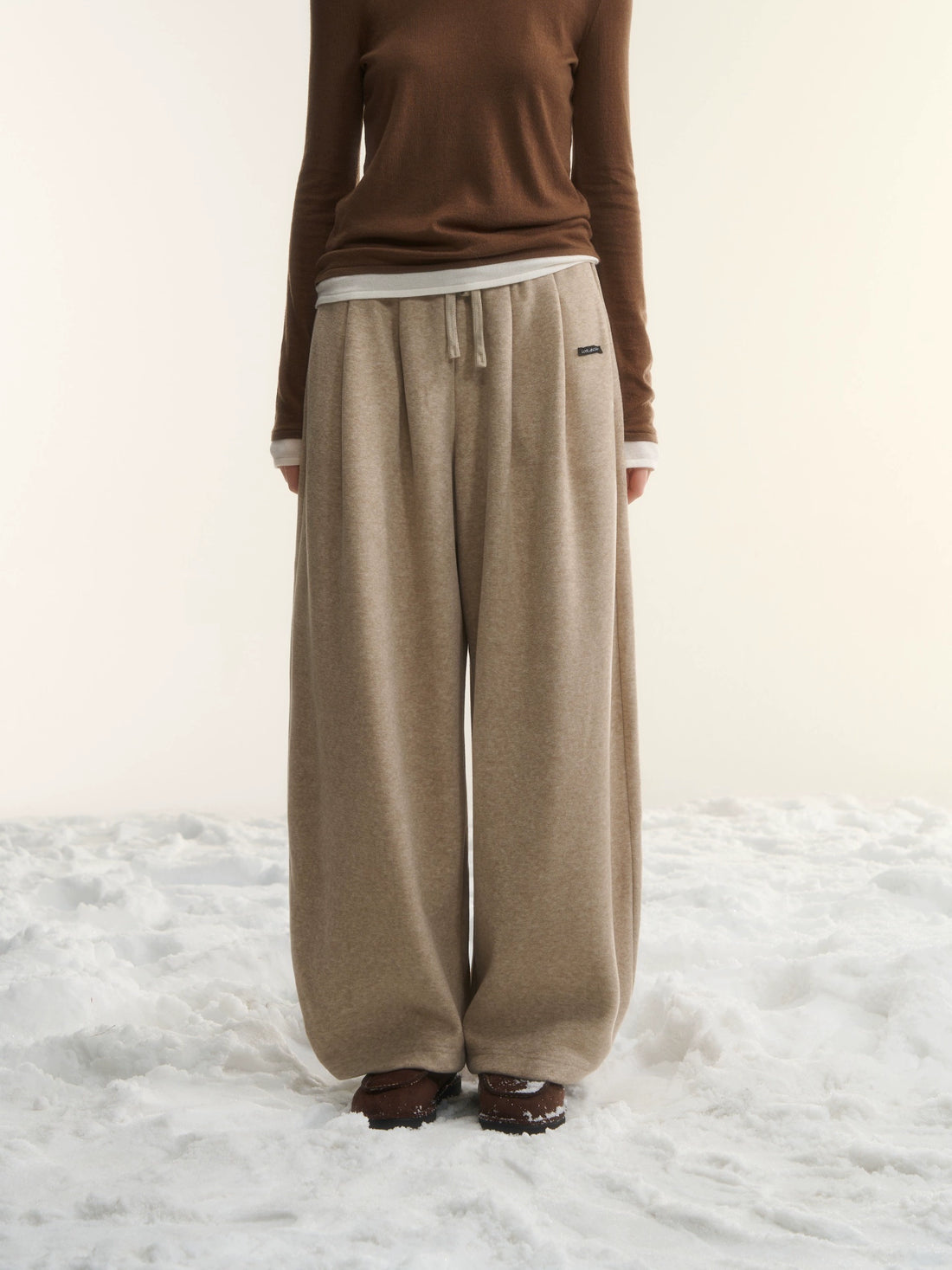 Vintage Fleece Curved-Leg Drawstring Pants