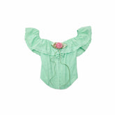 Off-Shoulder Ruffle Corset Rose Top 1Jinn Studio