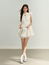 Beige Flutter Sleeve Dress - CHINASQUAD