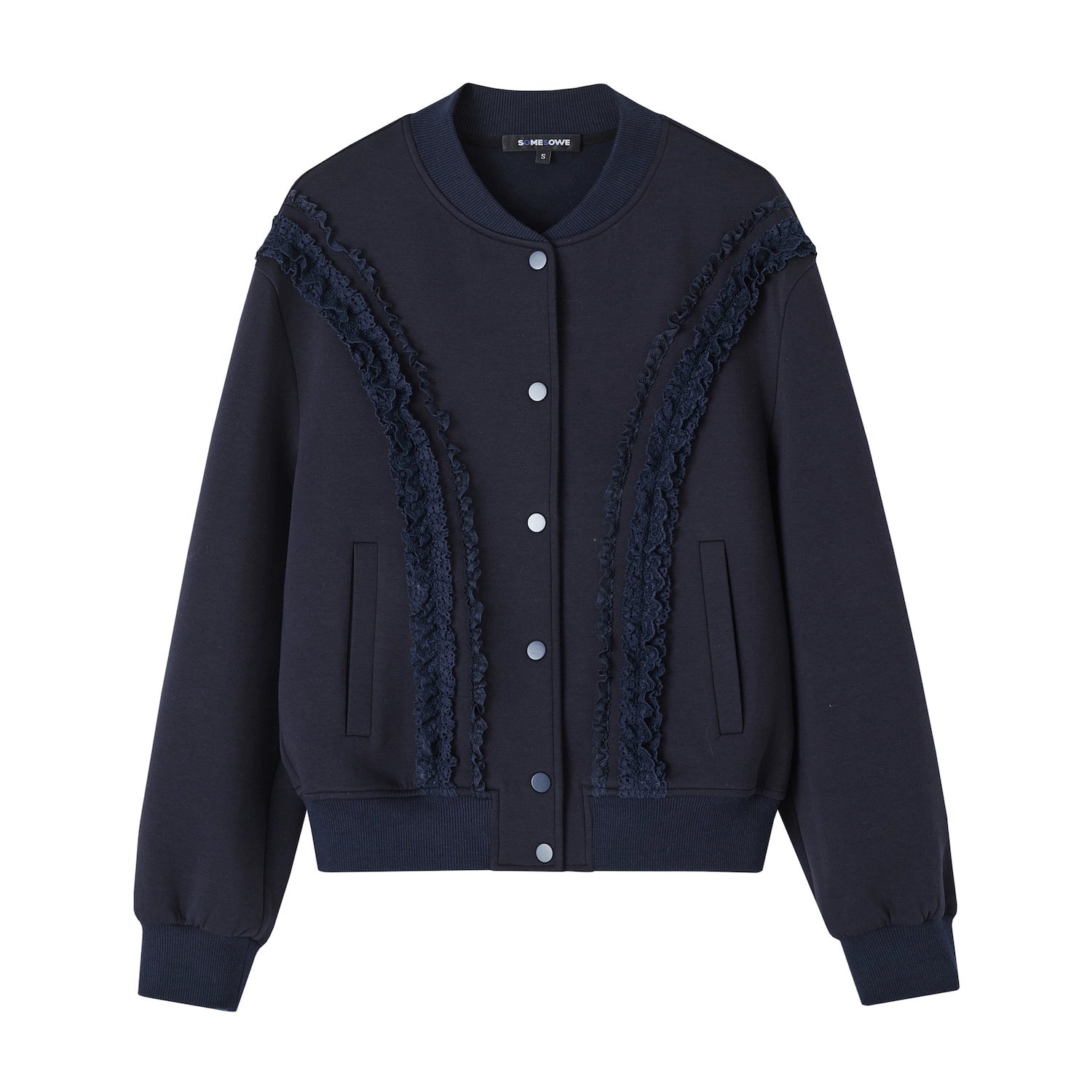 Lace Trim Baseball Jacket