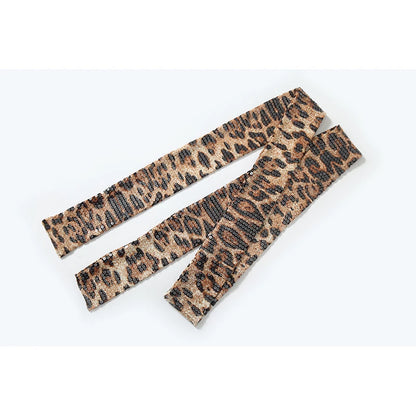 Sequin Leopard Print Slim-Fit Cami Top