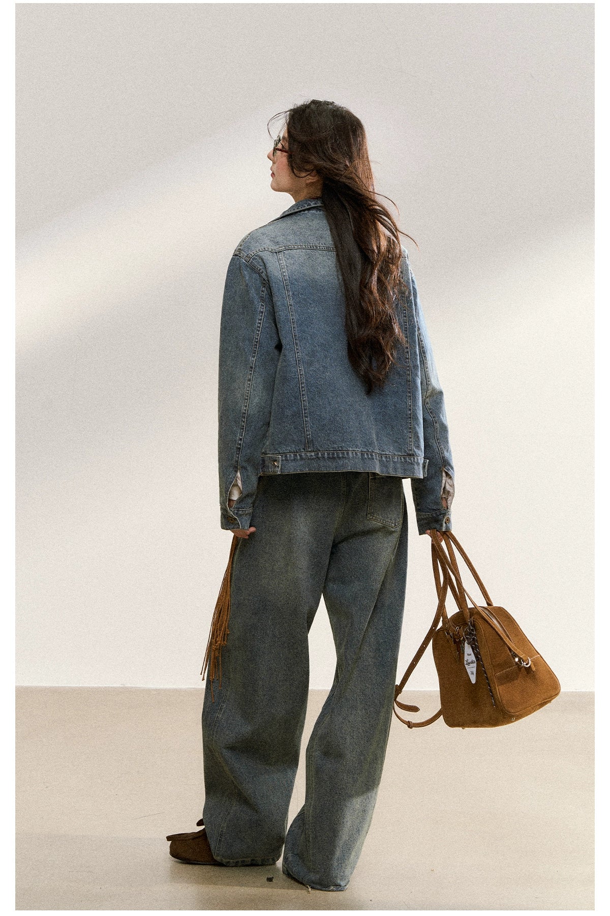 Faux Fur Collar Denim Jacket