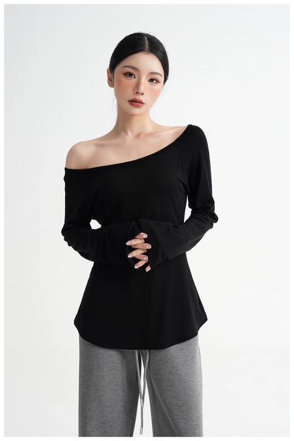 Waist-Cinching Fitted Long Sleeve T-Shirt