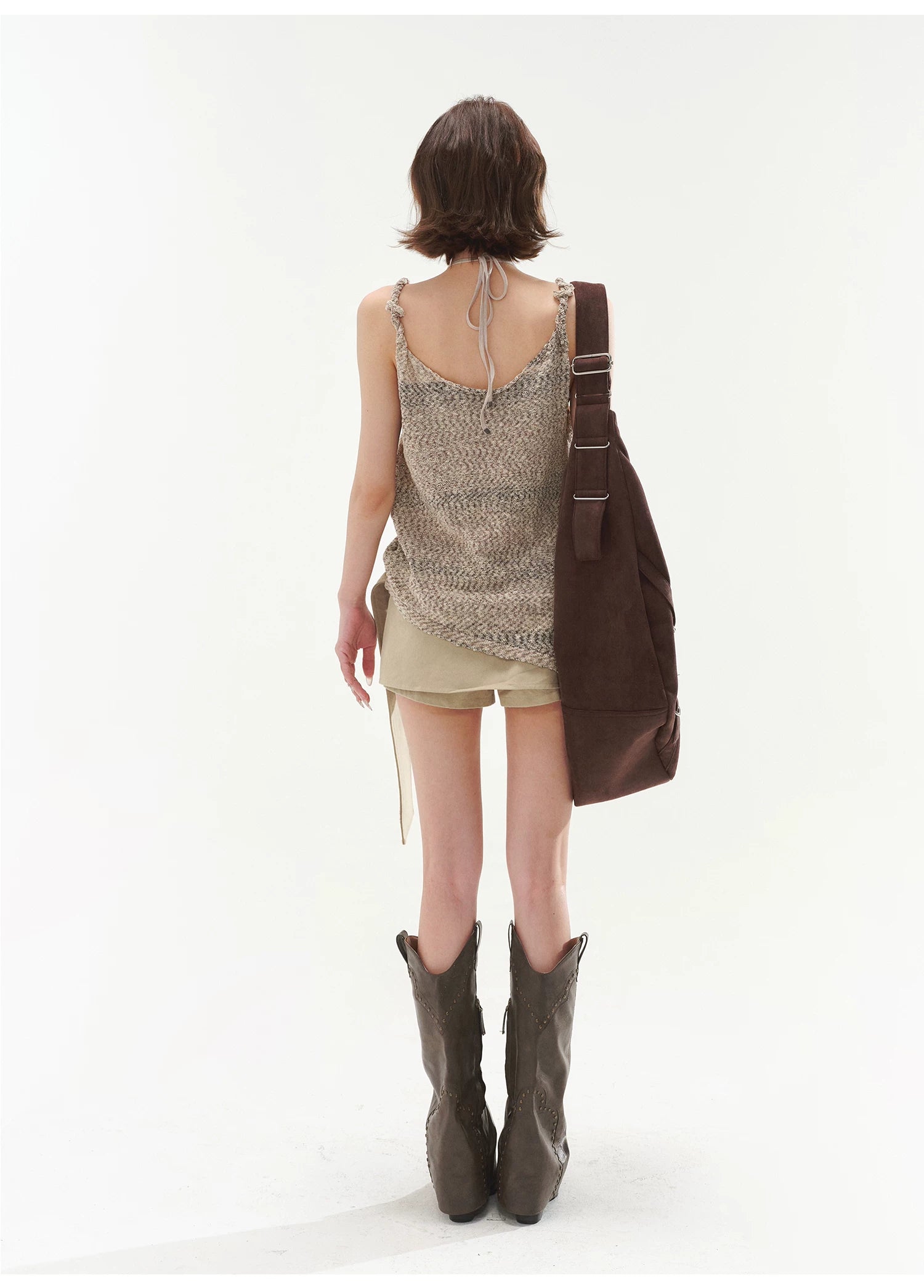 Halter Cami &amp; Textured Sheer Cover-Up Set