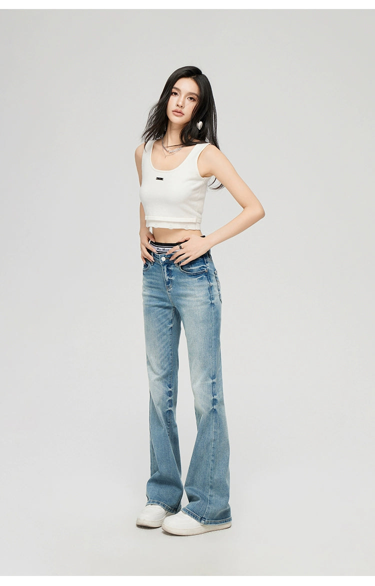 2-in-1 Flared Jeans - CHINASQUAD