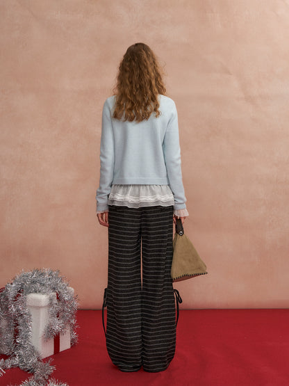 Two-Piece Effect Striped Cardigan