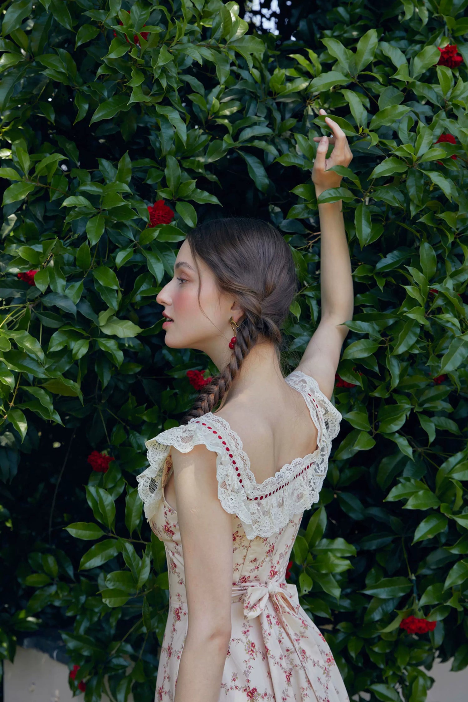 Pastoral Lace Corset Square-Neck Dress