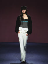 Tweed Color-Block Slightly Flared Trousers - CHINASQUAD