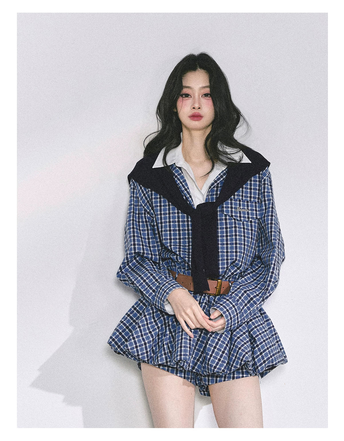 Hepburn-Style Bubble Hem Mini Dress