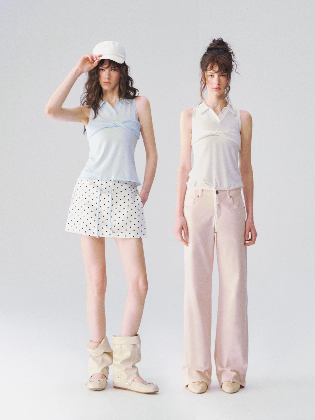 Twist-Knot Polo Neck Sleeveless Top