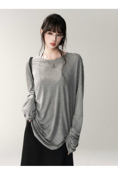 Luxe Lyocell Linen Relaxed Long Sleeve Tee