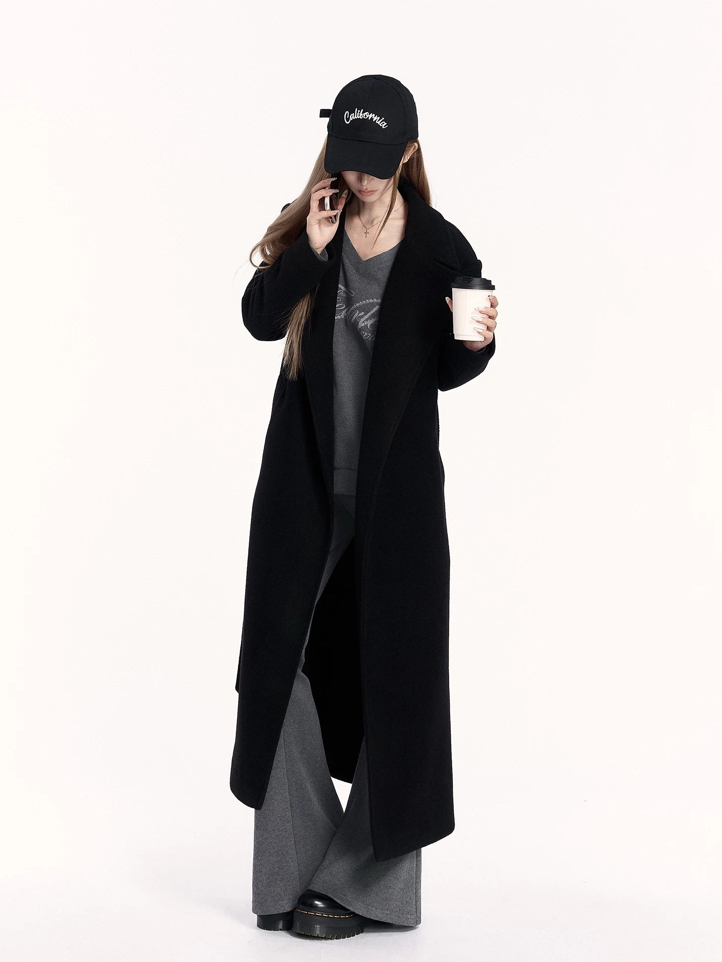 V-Neck Sweatshirt &amp; Flared Pants Set