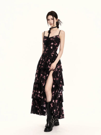 Romantic Floral Tiered Maxi Dress