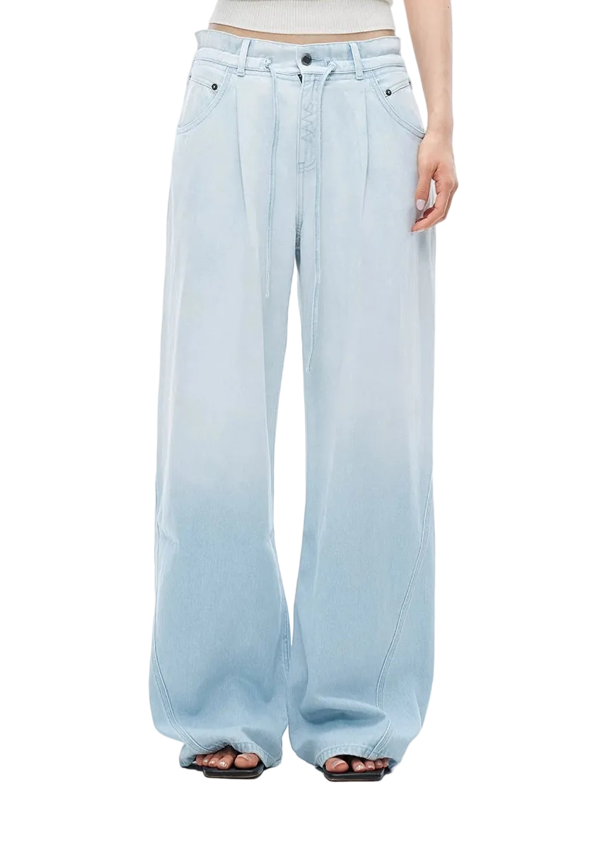 Summer Vacation Breathable Straight-Leg Wide Jeans