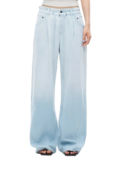 Summer Vacation Breathable Straight-Leg Wide Jeans