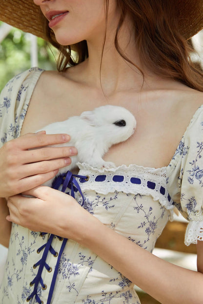 Wisteria French Floral Corset Dress