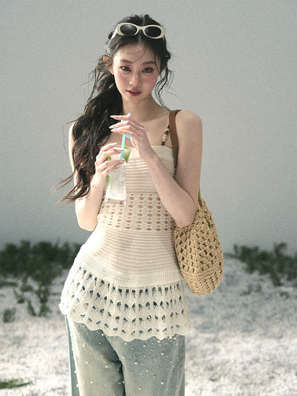 “The Space Between” Open-Shoulder Knit Camisole
