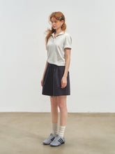 Striped Lace Short-Sleeve Polo Neck T-Shirt - CHINASQUAD