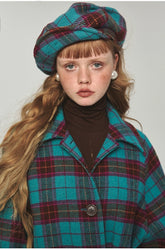 Plaid Classic  Belted Waist Woolen Overcoat - CHINASQUAD