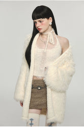 Mink Fur Coat with Tank Top Two-Piece Set - CHINASQUAD