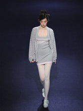 Striped Contrast Cardigan & Tank Dress Set - CHINASQUAD