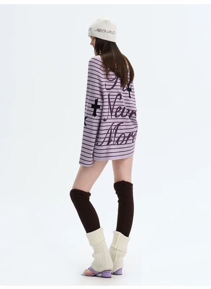 Striped Color-Block Knit Sweater