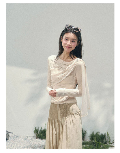 She Kissed Frost Rhinestone Sheer Top