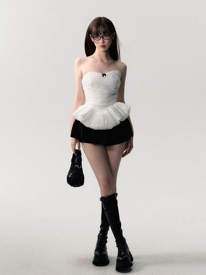 White Lace Corset Tube Top