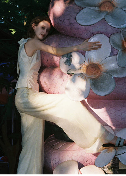 Childhood Tales Mesh Wide-Leg Trousers