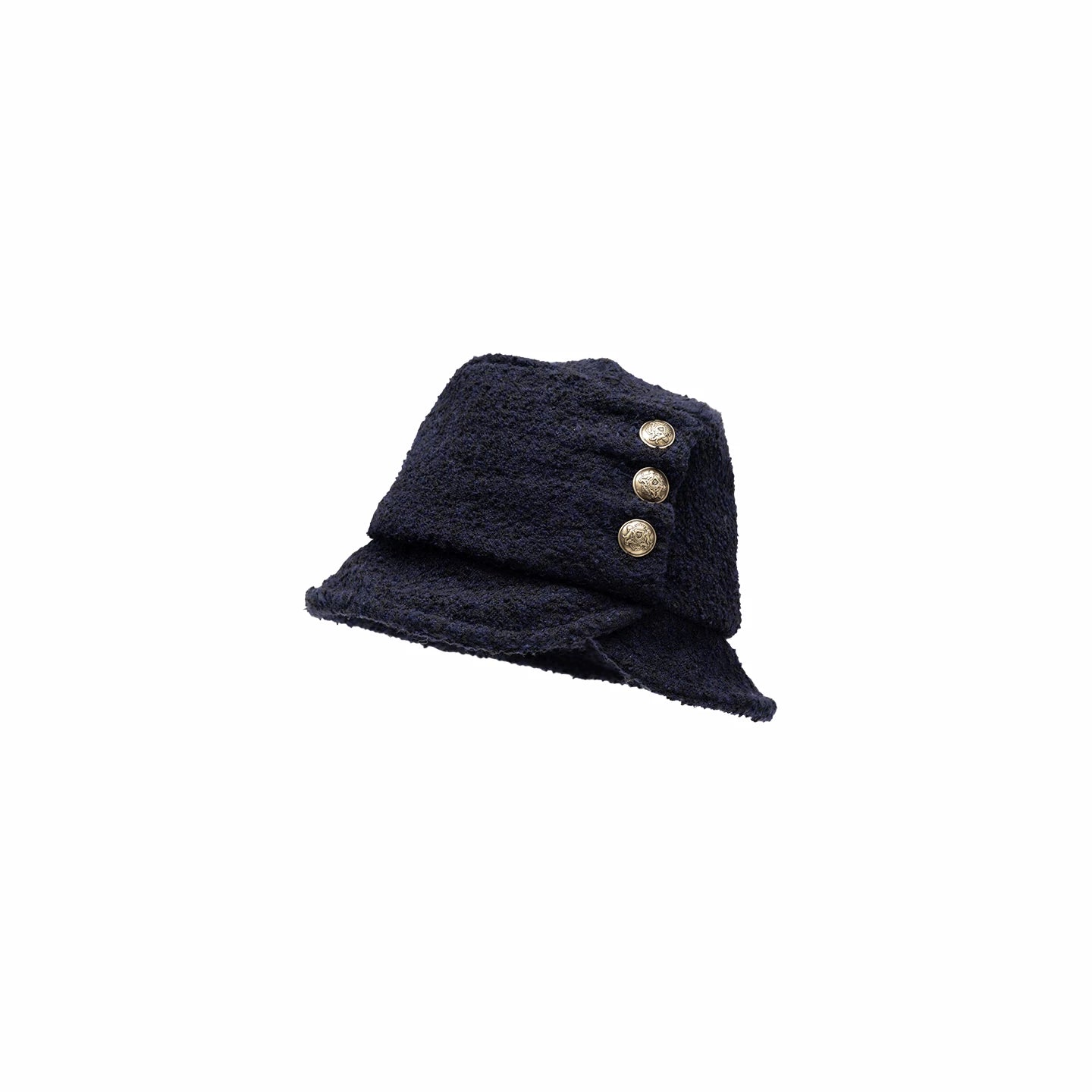 Vintage Tweed Ruched Bucket Hat