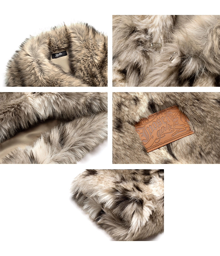 Leopard-Print Eco-Fur Coat