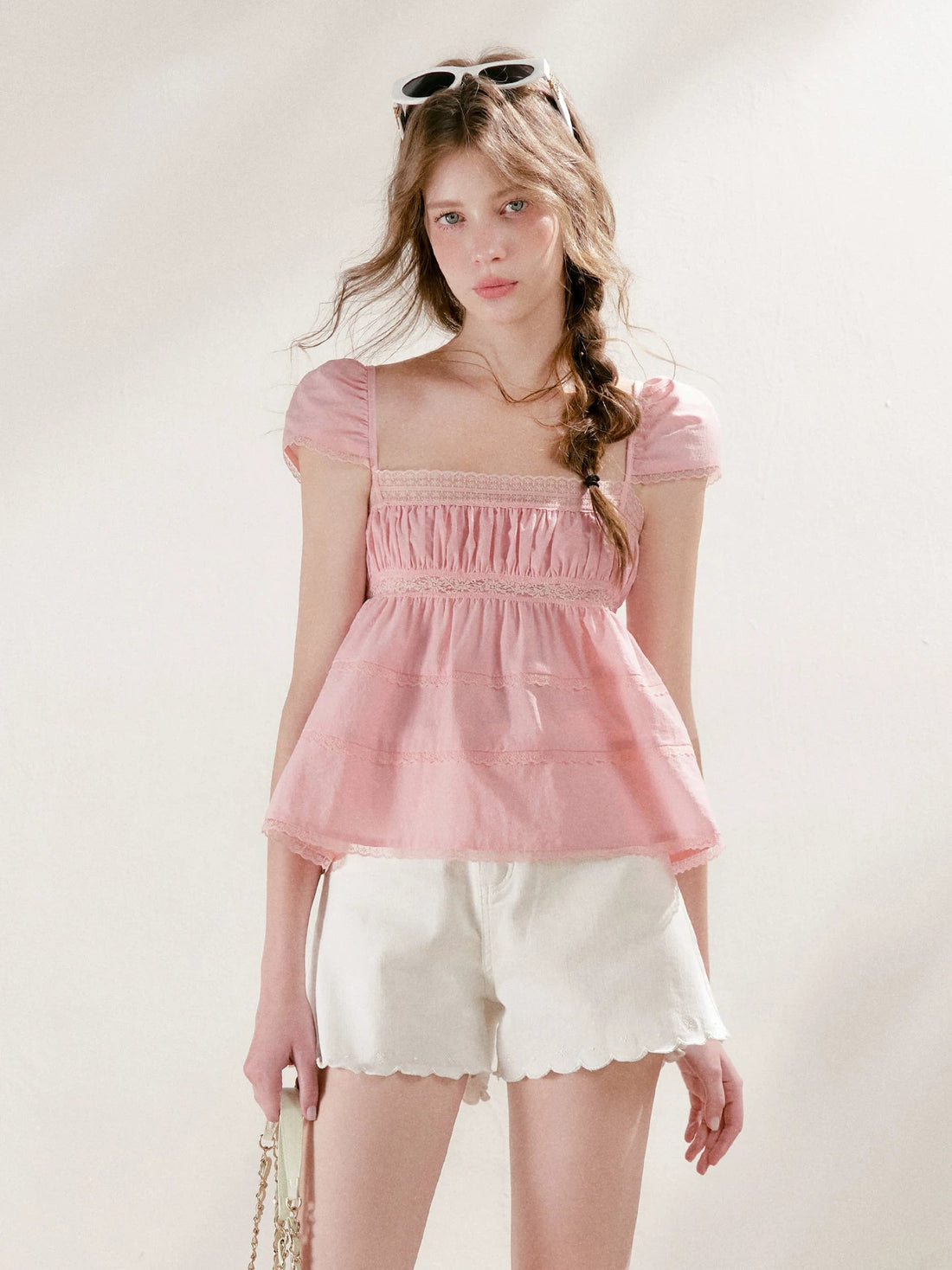 Lace Trim Square Top