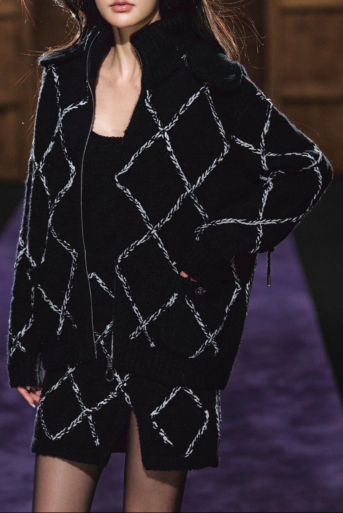 Wool-Blend Textured Hooded Cardigan &amp; Dress Set