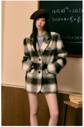 Short & Long Brown Plaid Coats - CHINASQUAD