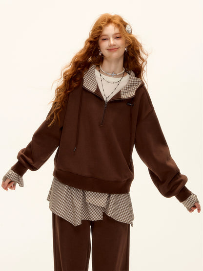 Fleece Hoodie &amp; Wide-Leg Sweatpants Set