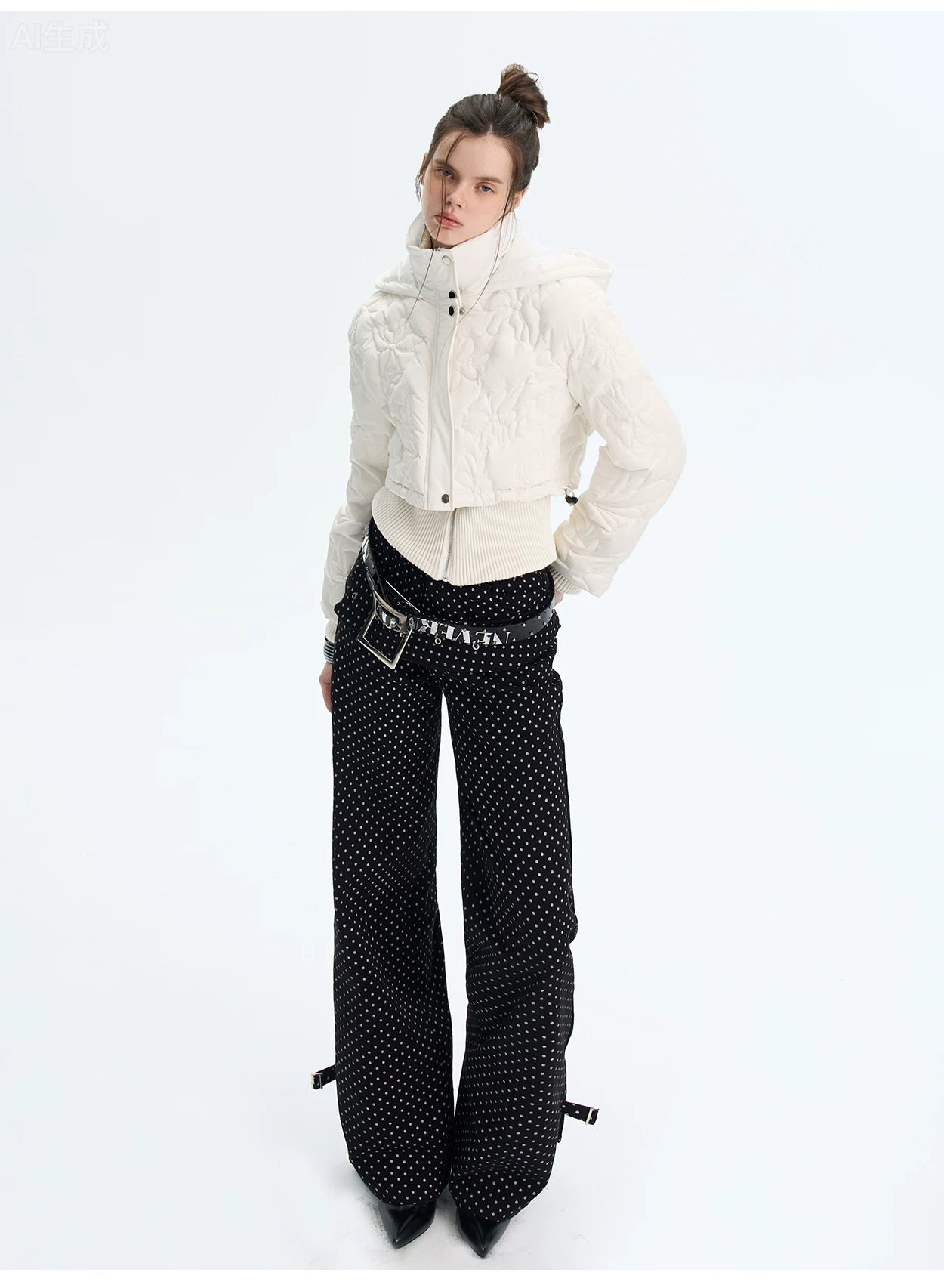 Quilted Embossed Short Down Jacket