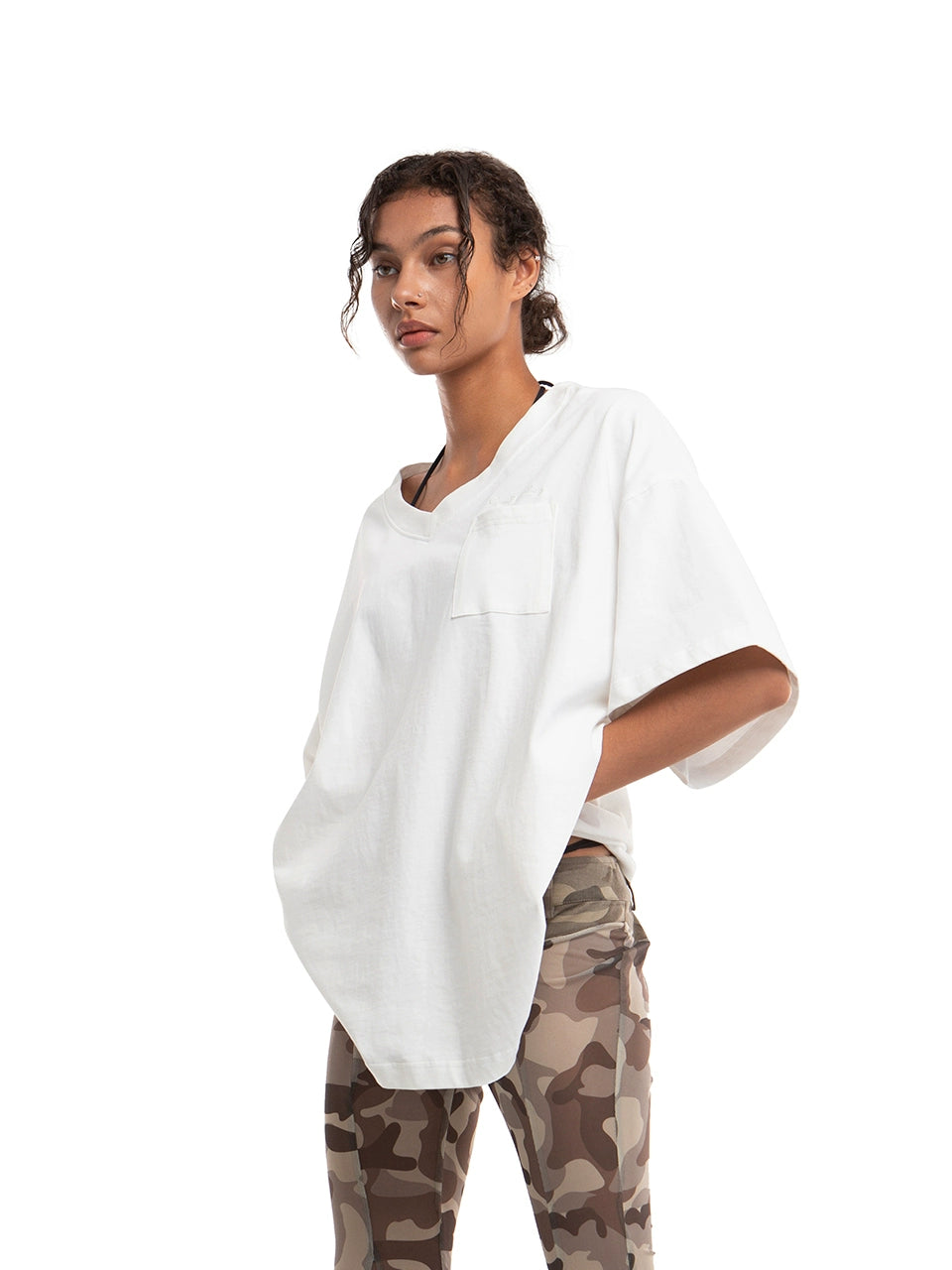 Oversized V-Neck Casual T-Shirt